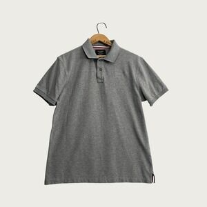 Aston Martin Racing by Hackett London Gray Cotton Stretch Polo Shirt Mens Large
